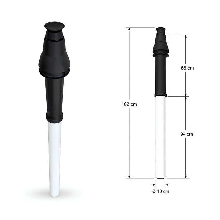 dd-dik-set-n01-Demirdöküm Nitromix Kombi Dikey Baca Ø60/100 (Adaptör Hariç)