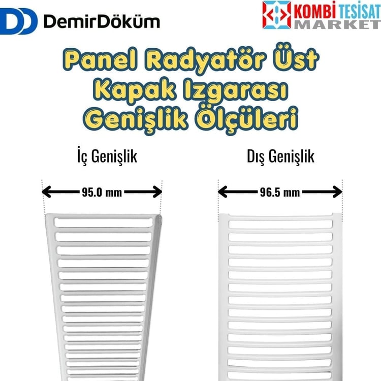 7231100401-Demirdöküm Panel Plus Tip 22 Radyatör Üst Kapak Izgarası 40 cm