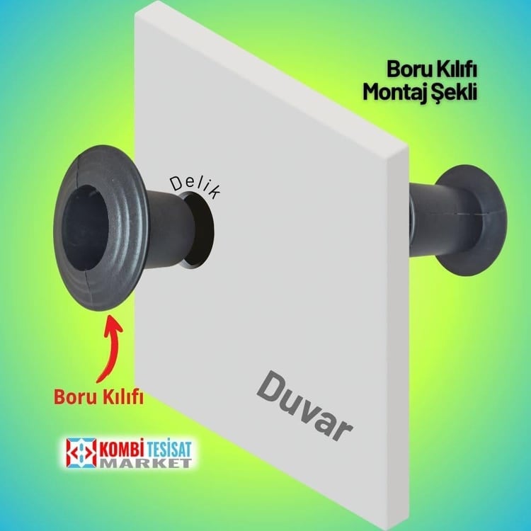 bklf4080-Doğalgaz ve Klima Boruları İçin İki Parçalı Duvar Geçiş Kılıfı