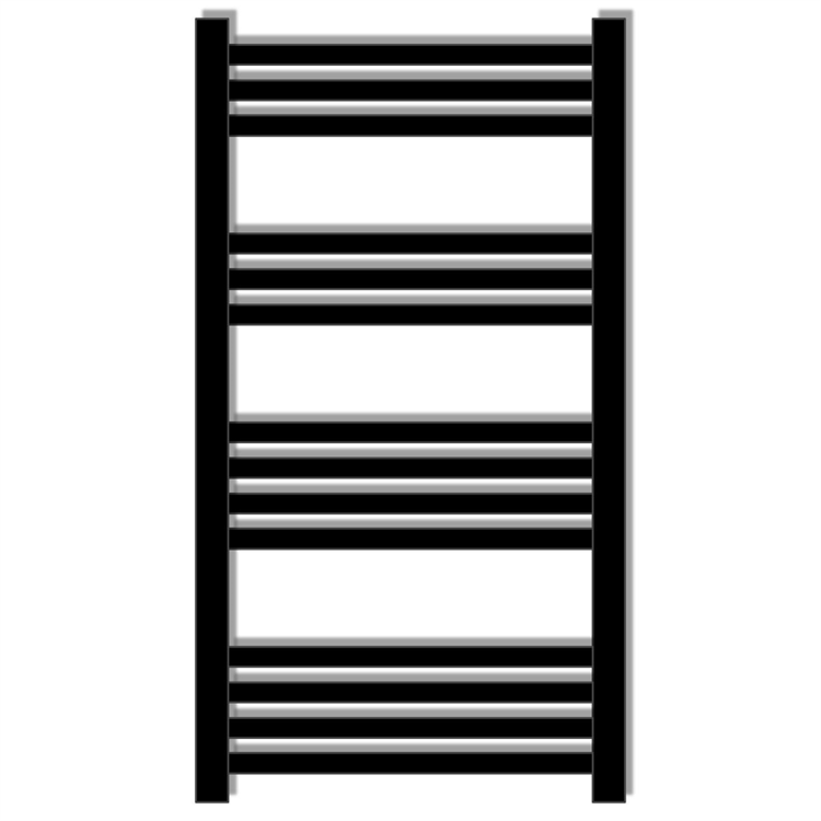 Düz Siyah Havlupan 5/10-50x100cm 14 Borulu-HAVPS 510
