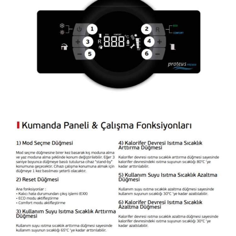 Eca Proteus Premix 24 kw HM ErP - (Tam Yoğuşmalı Kombi)-ECAKOMBİ15