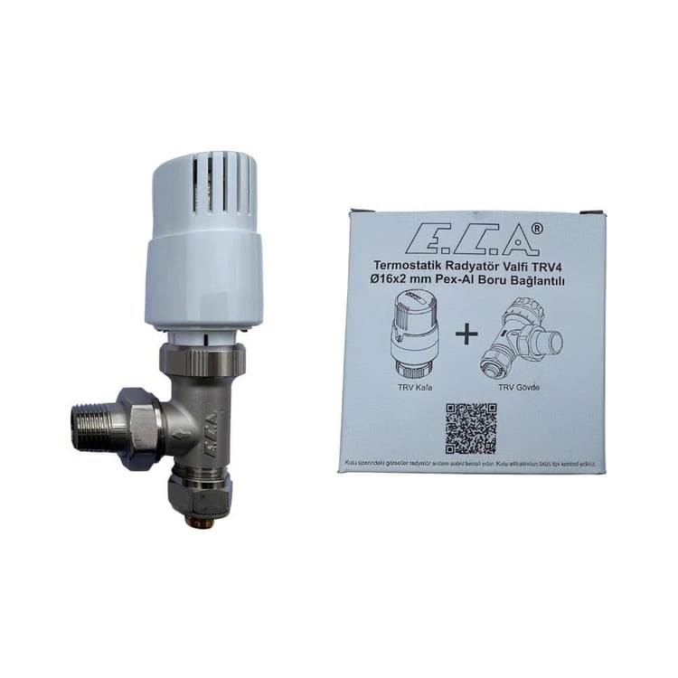 Radyatör Vanaları-Eca-Eca Termostatik Köşe Radyatör Vanası TRV4 Pex-ecatrv4pex
