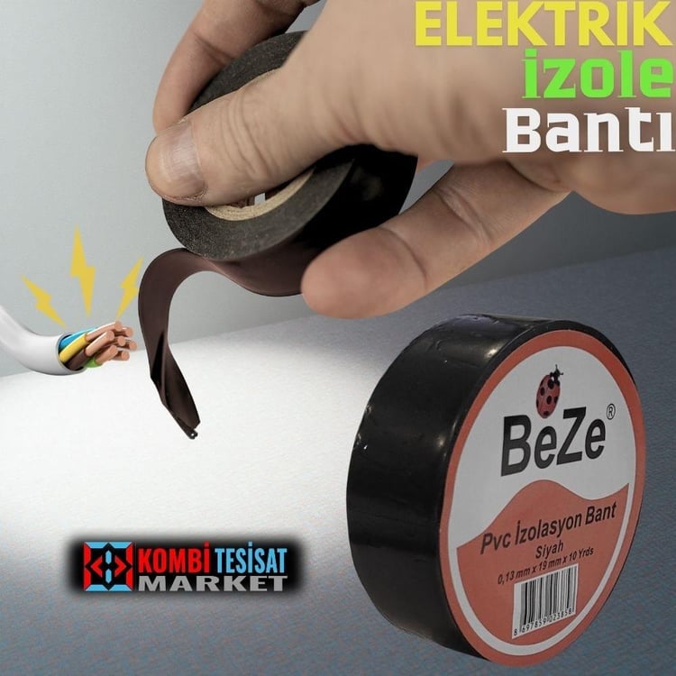ebant-s1910-Elektrik Bant Siyah 19 mm x 10 Yrd