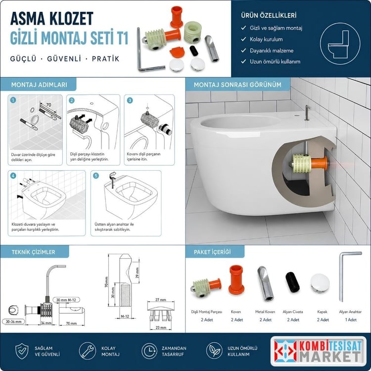 fischer02-Fischer Asma Klozet Gizli Üstten Montaj Seti