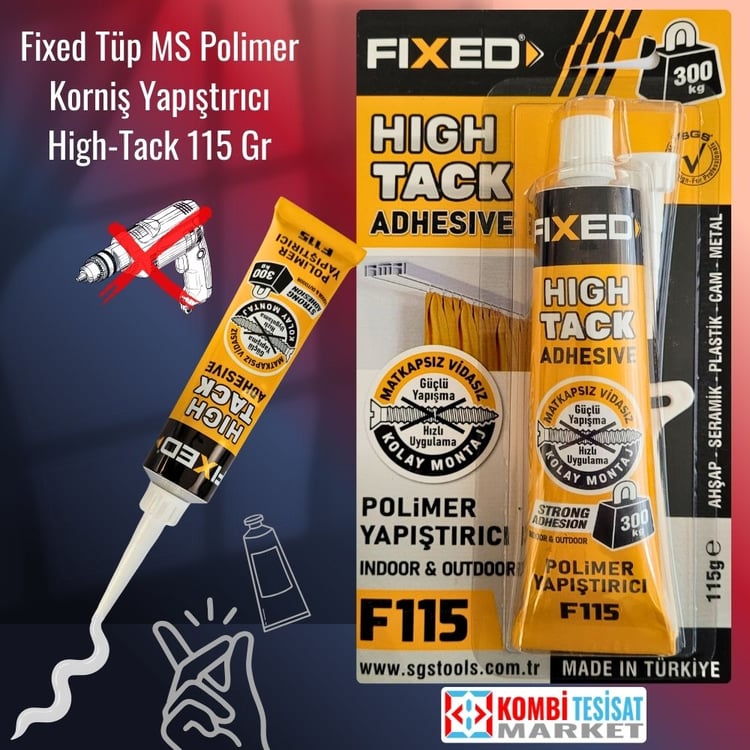 sgs-F115-Fixed Tüp MS Polimer Korniş Yapıştırıcı High-Tack 115 Gr