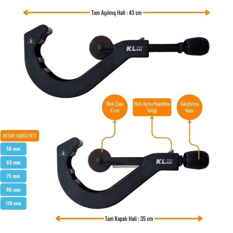 KESİCİ ve DELİCİLER-KL PRO-Fusion-Fusion 110 mm Otomatik Pprc Boru Kesici Aparat-fusion-KLBM110