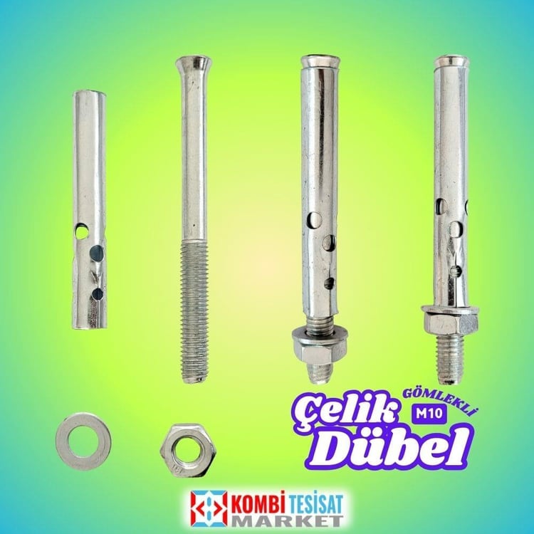 dubel-gom-10x110-Gömlekli Çekmeli Metal Somunlu Dübel M10x110mm