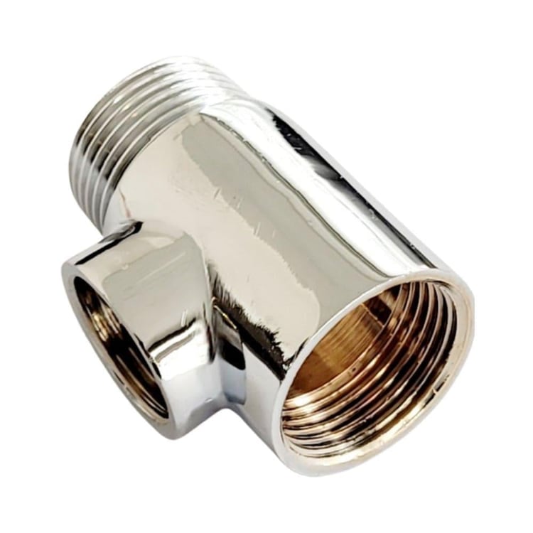 kalde-krom-t-02-Kalde Delikli Batarya Uzatması 3/4x1/2x3/4 Krom Te
