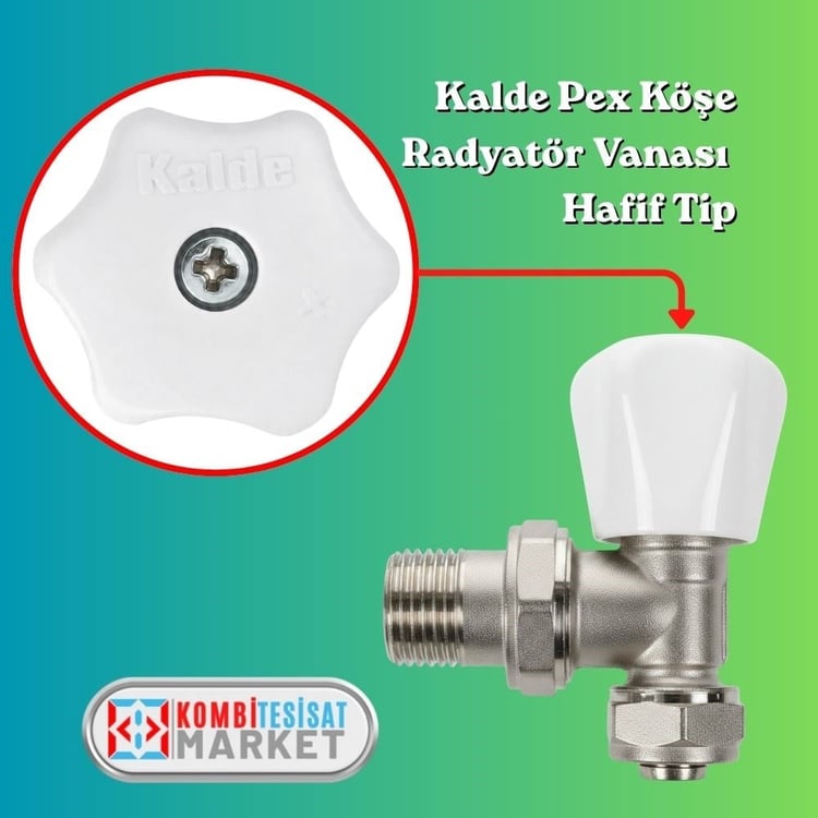 Kalderv06-Kalde Pex Radyatör Vanası - Köşe - 1/2'' - Hafif Tip - Eco