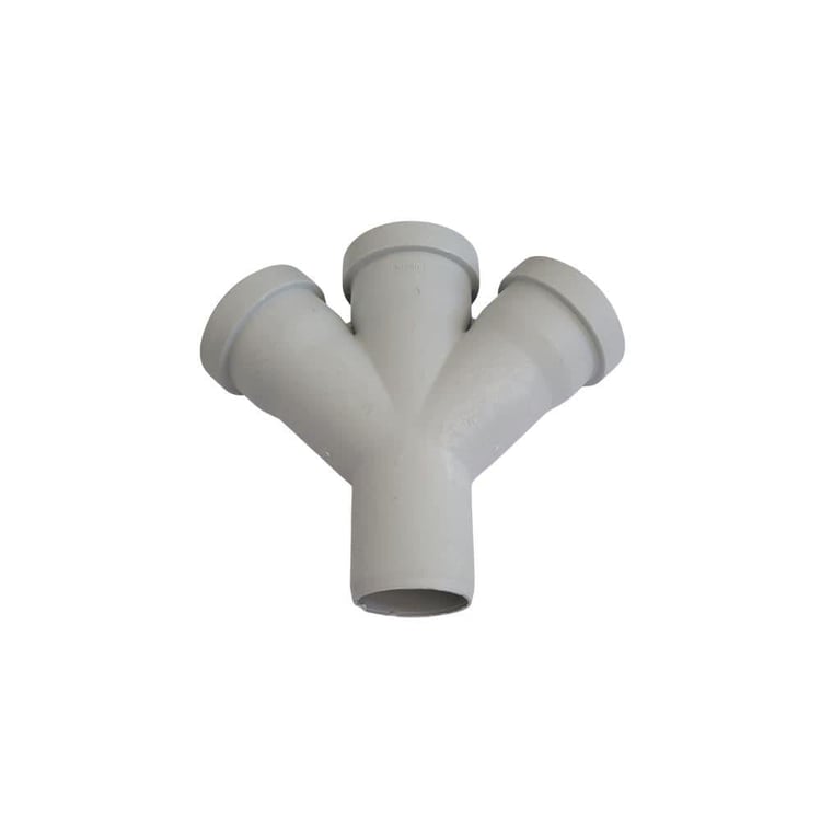 kpvc2cat5050-Kalde Pvc Çift Çatal 45°-50x50x50