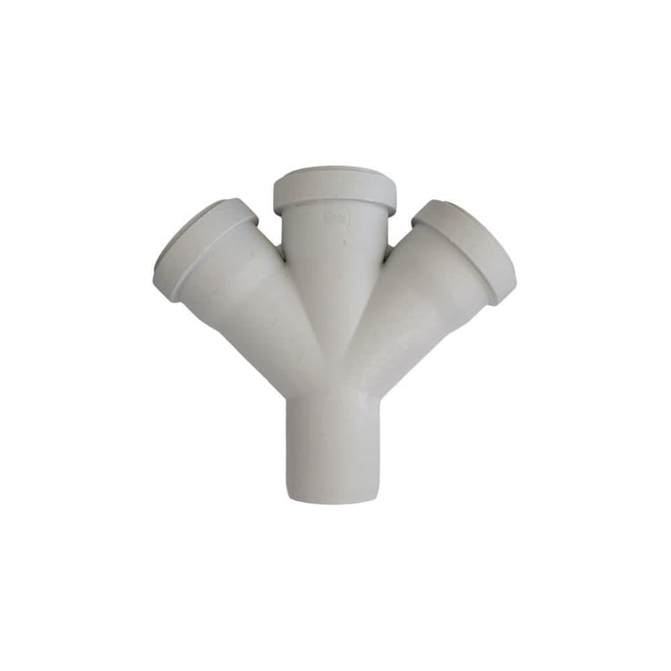 kpvc2cat5050-Kalde Pvc Çift Çatal 45°-50x50x50