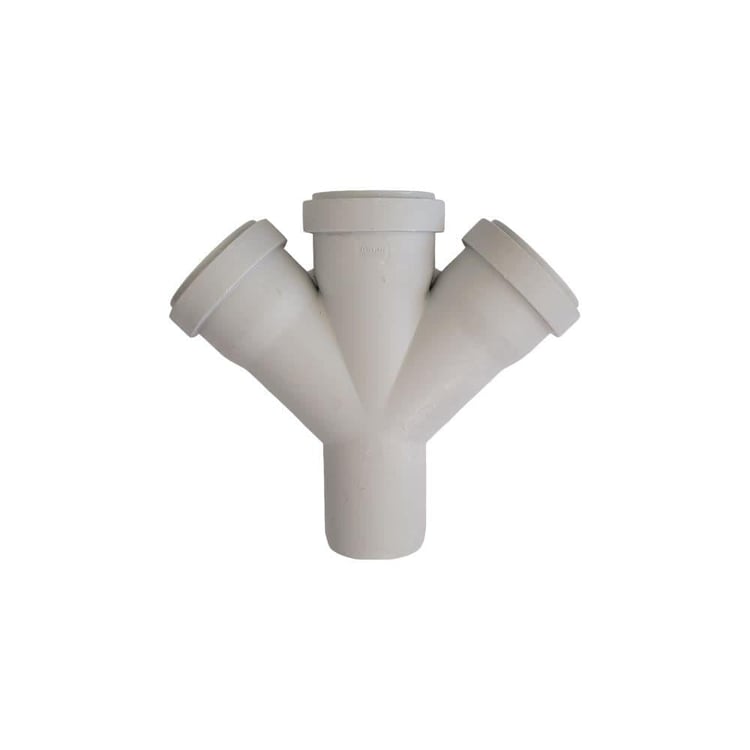 kpvc2cat5050-Kalde Pvc Çift Çatal 45°-50x50x50