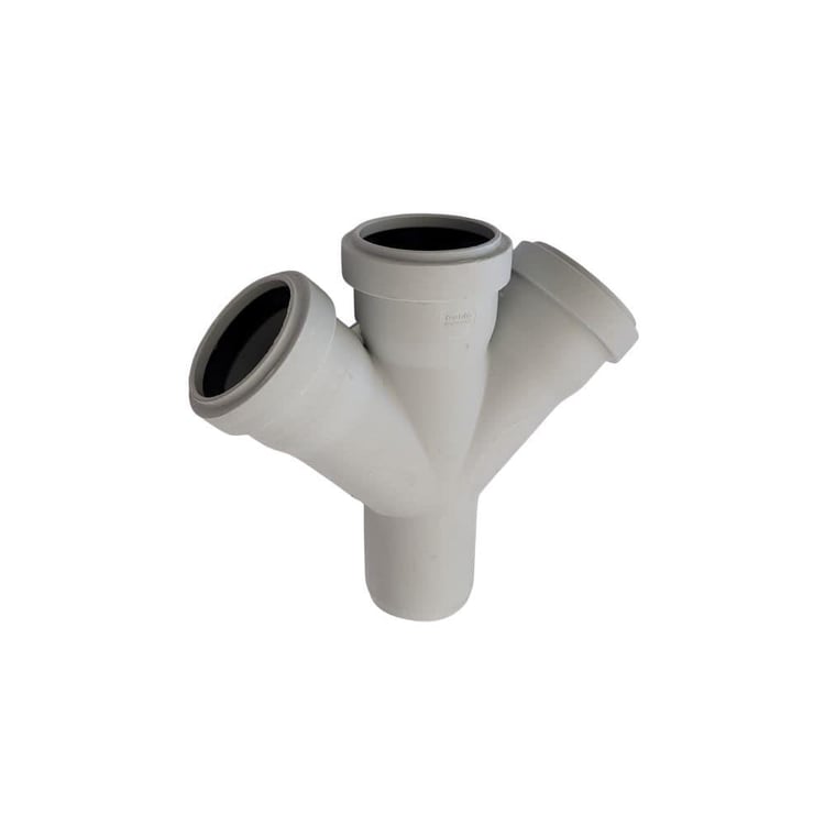 kpvc2cat5050-Kalde Pvc Çift Çatal 45°-50x50x50