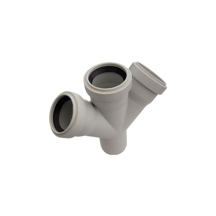 kpvc2cat5050-Kalde Pvc Çift Çatal 45°-50x50x50