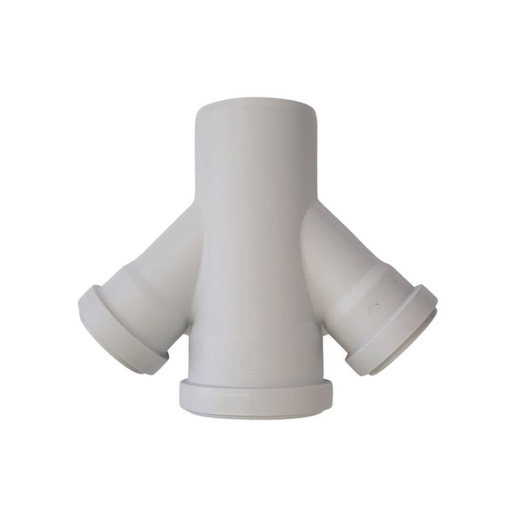 kpvc2cat7050-Kalde Pvc Çift Çatal 45° - 75x50