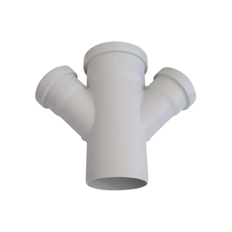 kpvc2cat7050-Kalde Pvc Çift Çatal 45° - 75x50