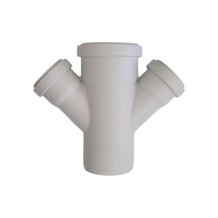 kpvc2cat7050-Kalde Pvc Çift Çatal 45° - 75x50