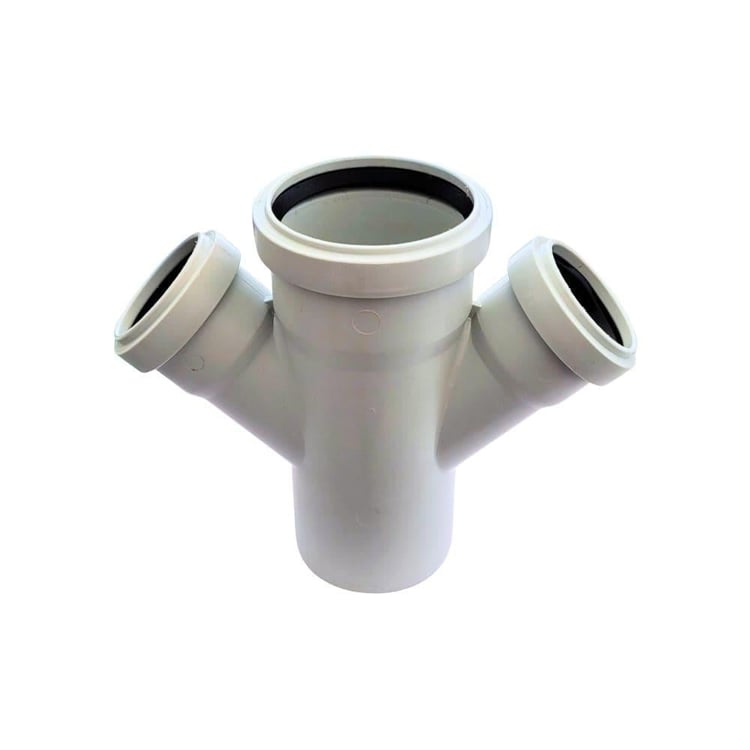 kpvc2cat7050-Kalde Pvc Çift Çatal 45° - 75x50