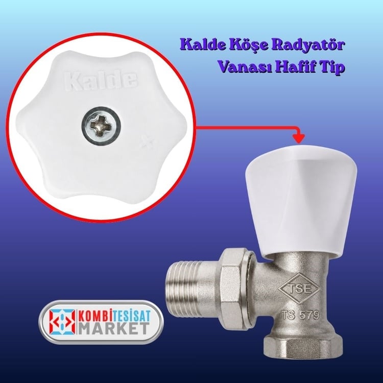 Kalderv05-Kalde Radyatör Vanası - Köşe - 1/2'' - Hafif Tip - Eco