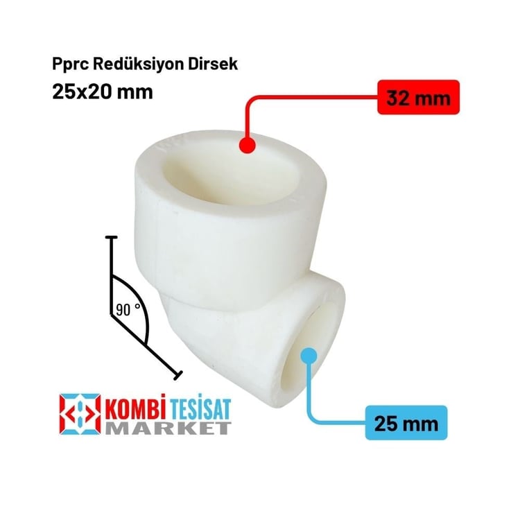 kplrdr3225-Kalde Redüksiyon Dirsek 32x25 mm-90 Derece