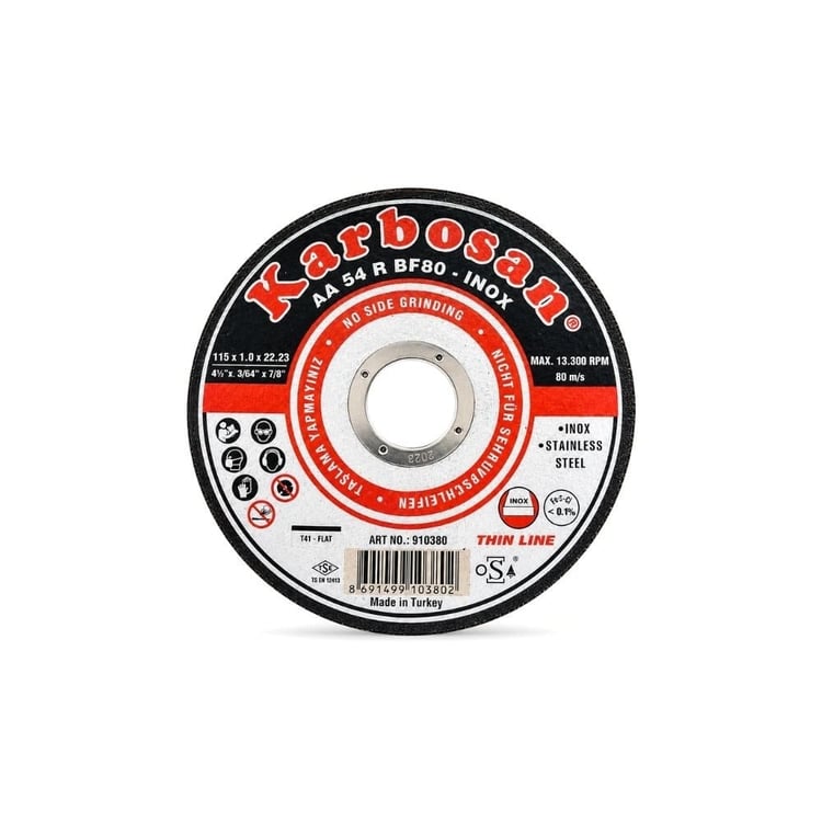 ktinox115-Karbosan İnox Kesme Taşı 115x1.0x22.23 mm