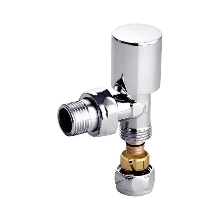 kasrv-0411309-Kas Ø16x1/2 Pex Krom Köşe Radyatör Vanası - Krom Havlupan Vanası