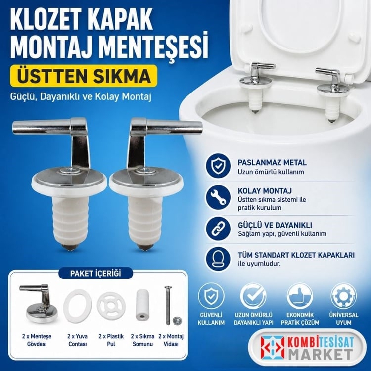 kapakmset11-Klozet Kapak Montaj Menteşesi Üstten Sıkma