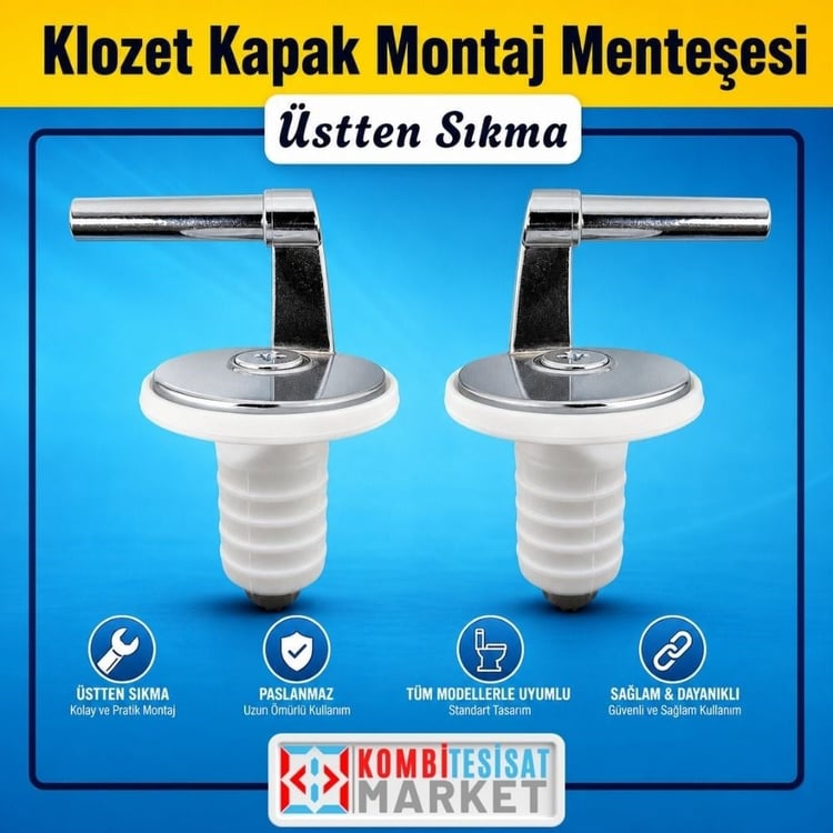 kapakmset11-Klozet Kapak Montaj Menteşesi Üstten Sıkma