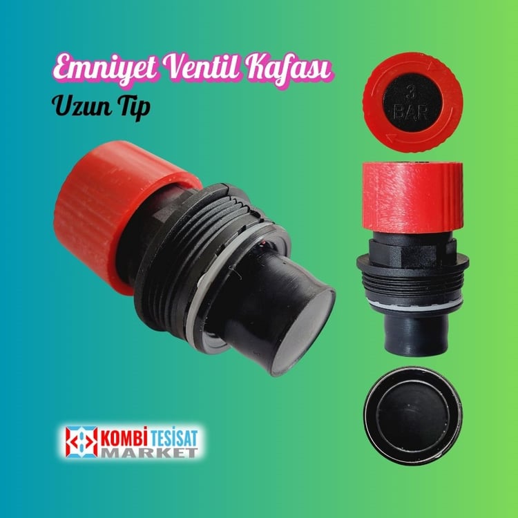 k-emniyet022-Kombi Emniyet Ventili Kafası Uzun Tip 3 Bar