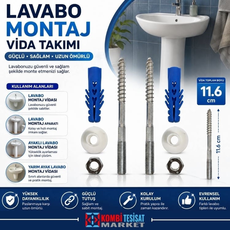 lmt238-Lavabo Montaj Vida Takımı