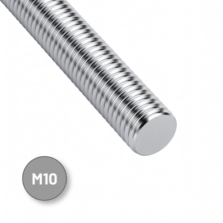 rot10m1000-M10 Gijon Askı Rot Çubuğu 1 Metre (100 cm) Tij 10mm Saplama