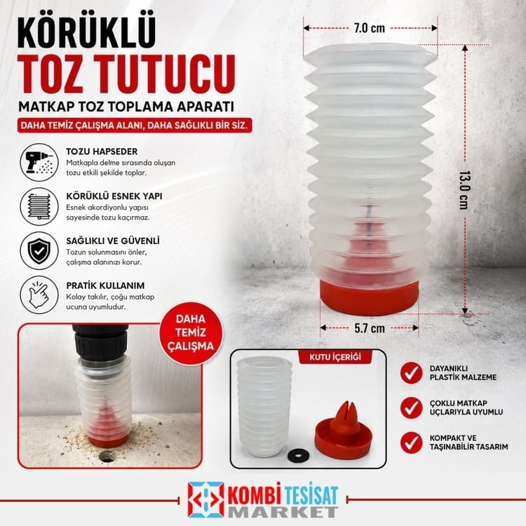 toz269-Matkap Toz Toplama Aparatı Körüklü Toz Tutucu