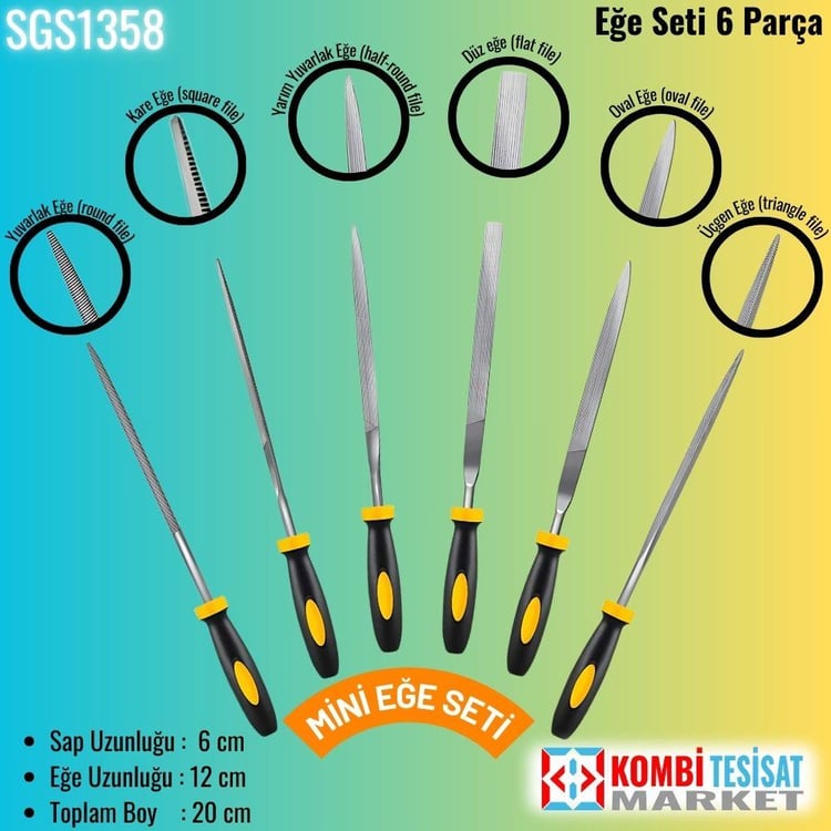 SGS1358-Mini Eğe Seti 6 Parça 5x180 mm