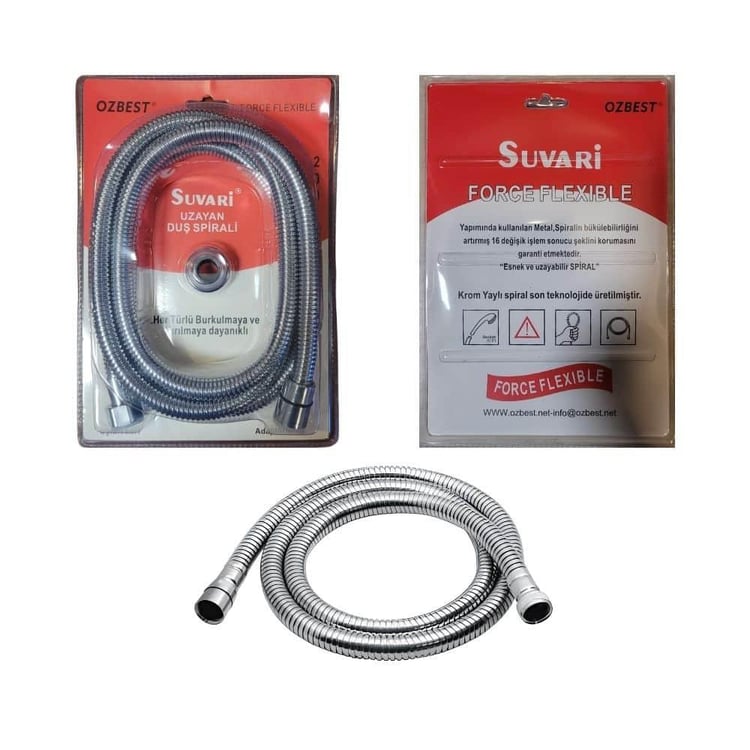 Banyo Aksesuarları-Diğer-Özbest Duş Spiral Hortumu 200 cm-dus-oz1515200