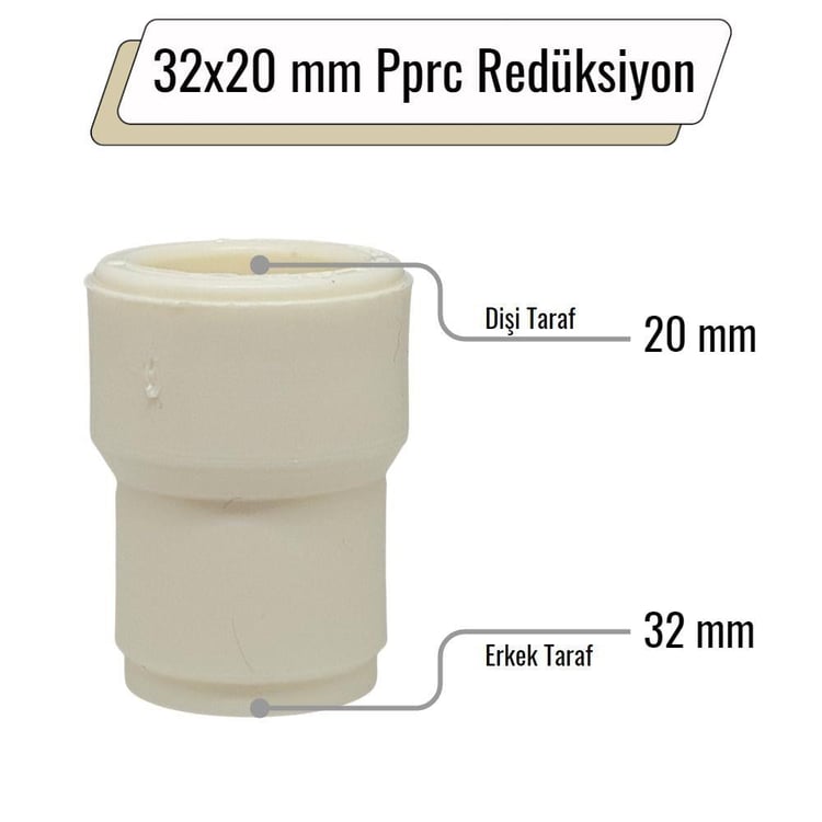 Plastik Fittings-Diğer-Plastik Redüksiyon 32x20-kplr3220