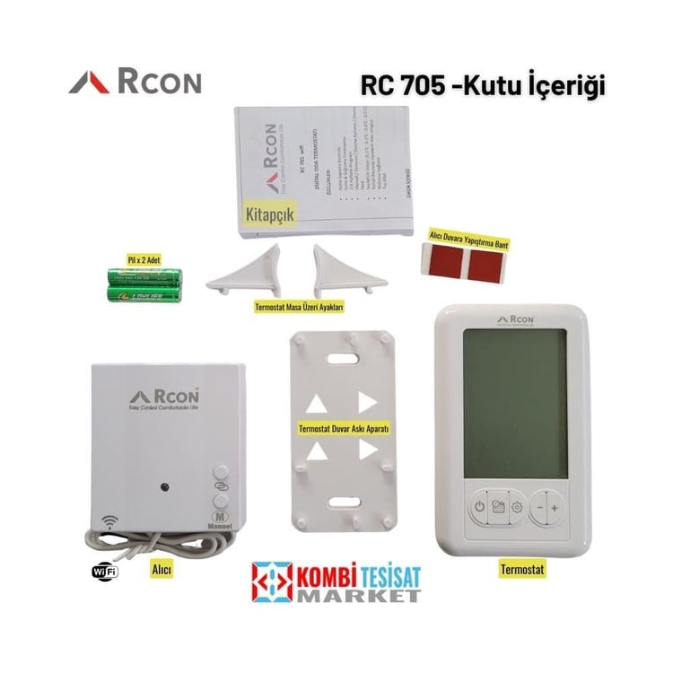 rc705-Rcon Rc 705 Wifi Akıllı Programlı Kablosuz Oda Termostatı