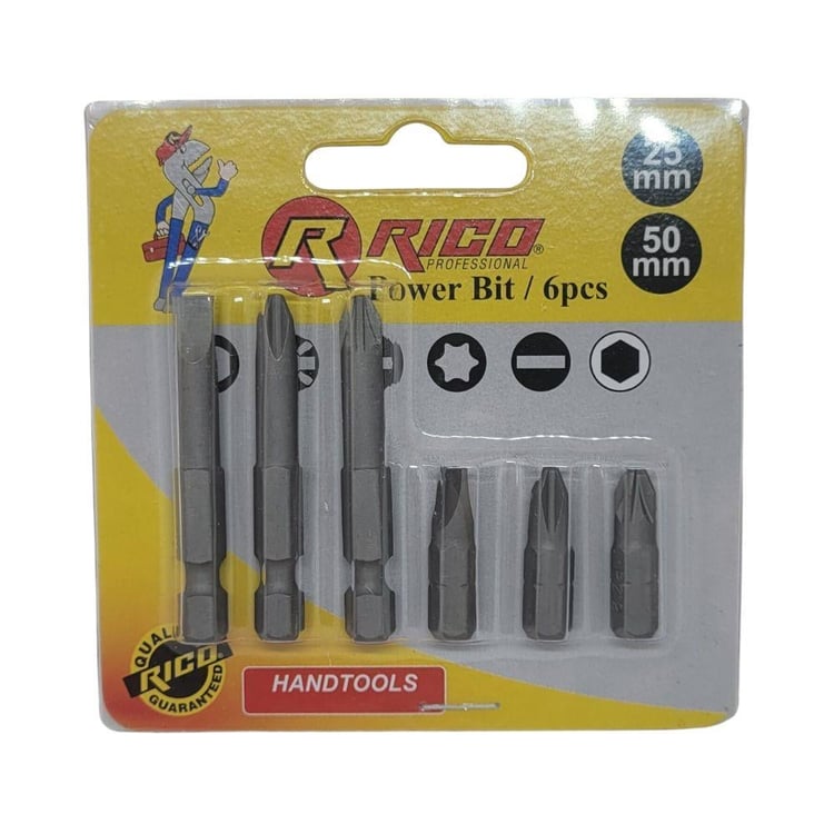 USTA TAKIM-Rico-Rico 6 lı Bits Uç Seti 25mm-50mm-005-KK1147