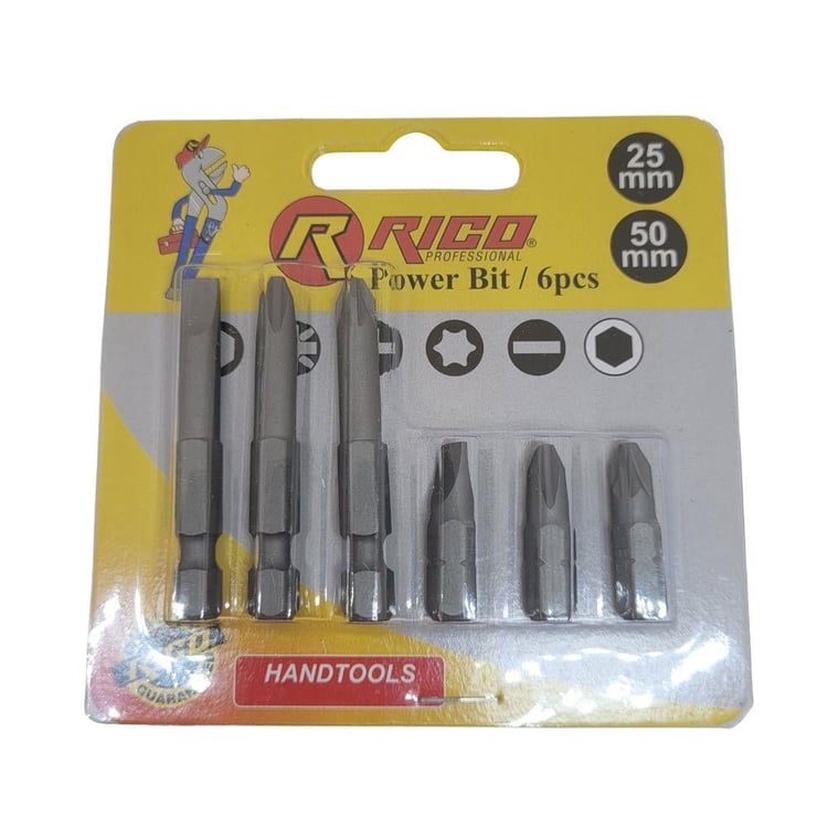USTA TAKIM-Rico-Rico 6 lı Bits Uç Seti 25mm-50mm-005-KK1147