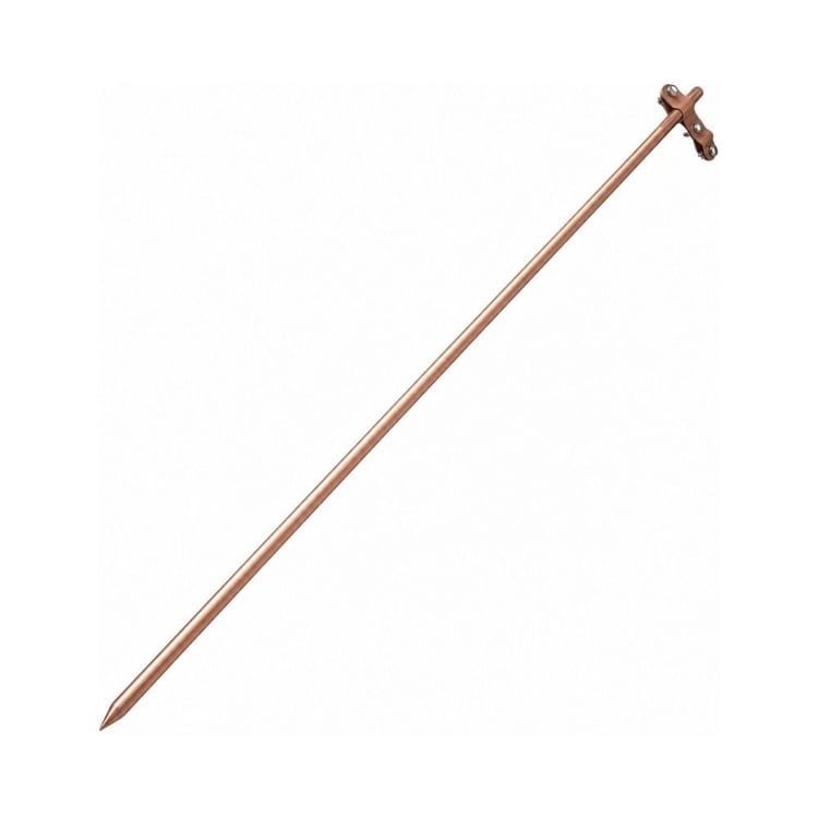 Bakırç03-Saf Bakır Topraklama Çubuğu-80 cm 12 mm-Klemens Dahil