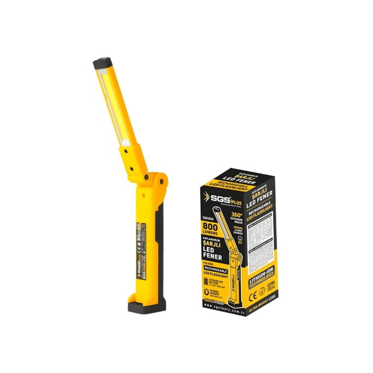SGS5056-Şarjlı Katlanır Led Fener 800 Lümen  3.7 Volt 2000 mAh