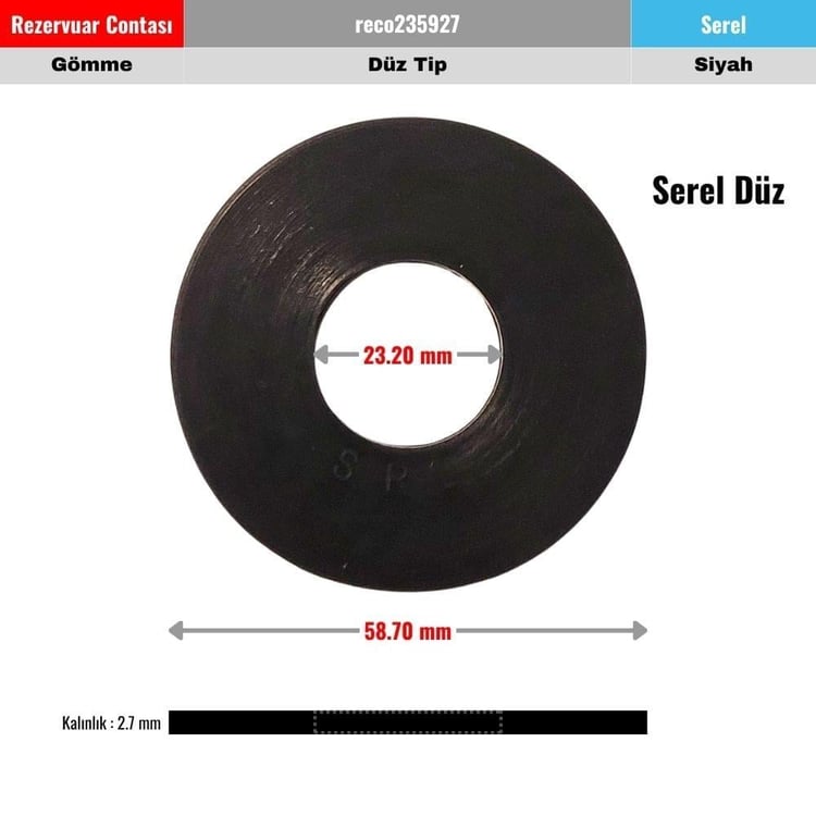 CONTALAR-Diğer-Serel Gömme Rezervuar Tahliye Contası 23x59 mm Düz Siyah-reco235927