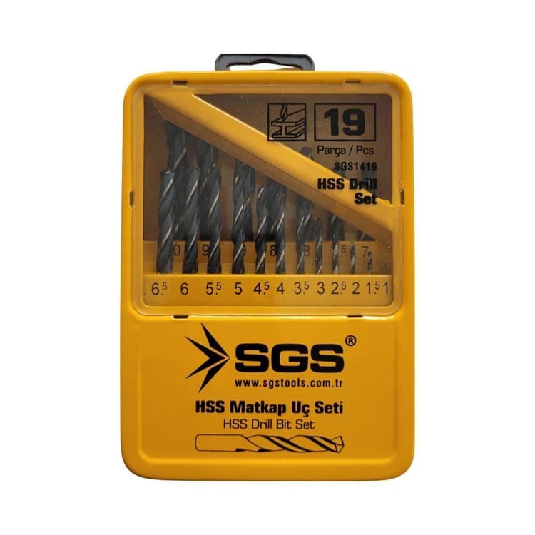 KESİCİ ve DELİCİLER-SGS-SGS 19 Parça Hss Matkap Ucu Seti-SGS1419