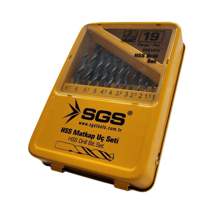 KESİCİ ve DELİCİLER-SGS-SGS 19 Parça Hss Matkap Ucu Seti-SGS1419