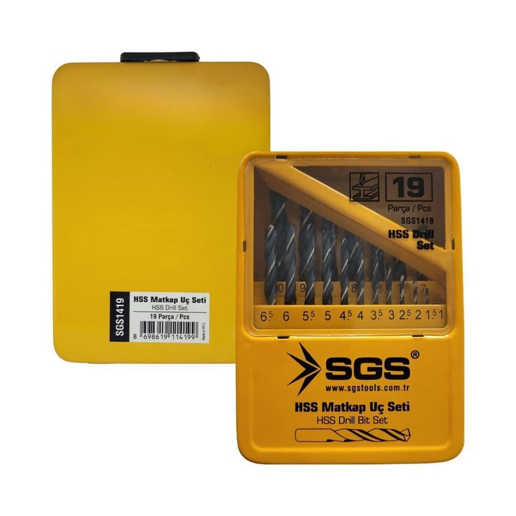KESİCİ ve DELİCİLER-SGS-SGS 19 Parça Hss Matkap Ucu Seti-SGS1419