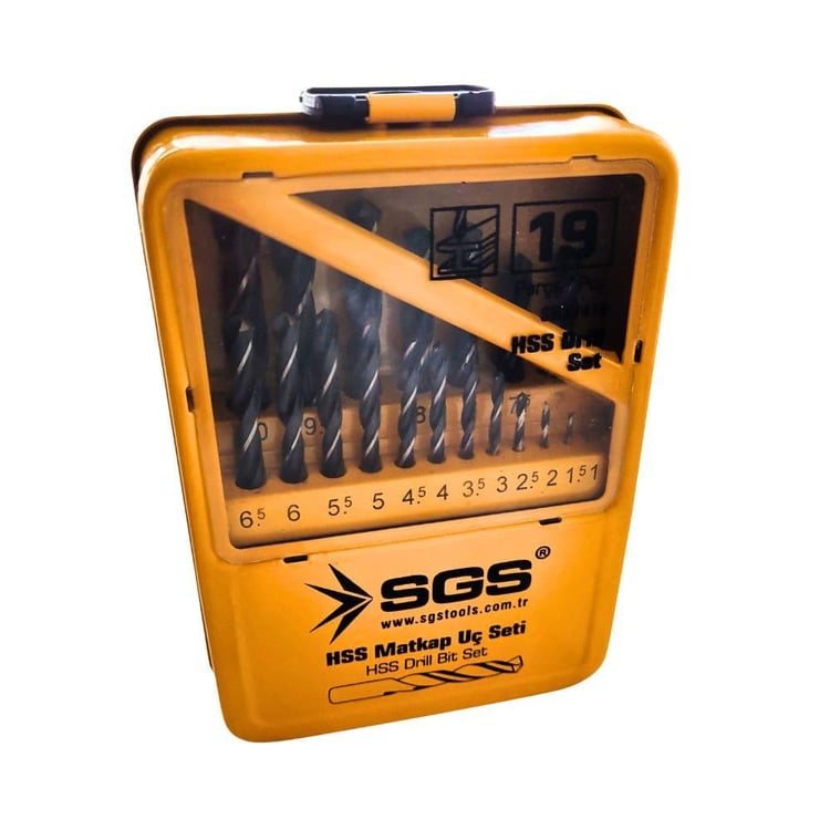 KESİCİ ve DELİCİLER-SGS-SGS 19 Parça Hss Matkap Ucu Seti-SGS1419