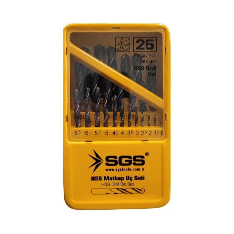 KESİCİ ve DELİCİLER-SGS-SGS 25 Parça HSS Matkap Ucu Seti-SGS1420
