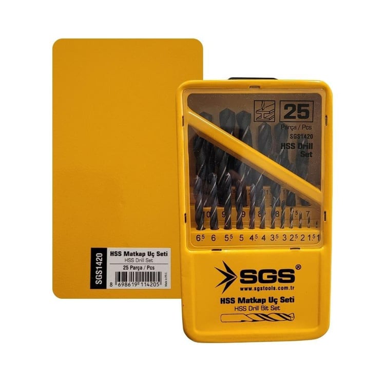 KESİCİ ve DELİCİLER-SGS-SGS 25 Parça HSS Matkap Ucu Seti-SGS1420