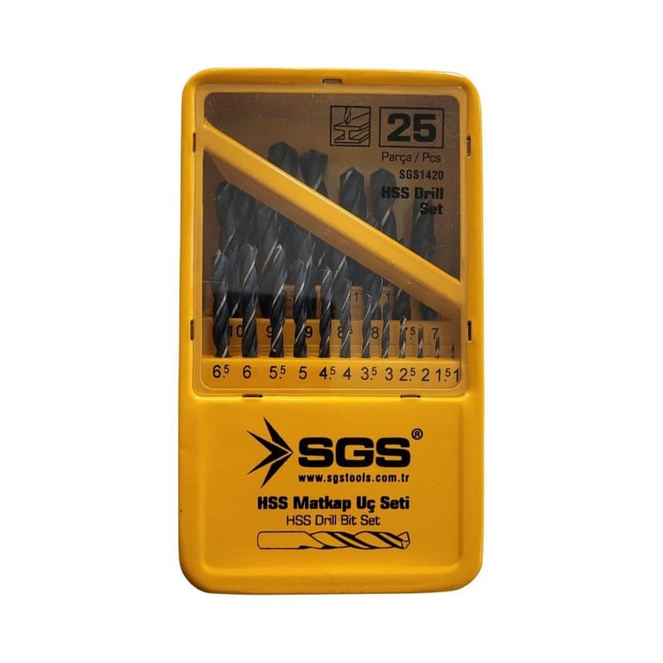 KESİCİ ve DELİCİLER-SGS-SGS 25 Parça HSS Matkap Ucu Seti-SGS1420
