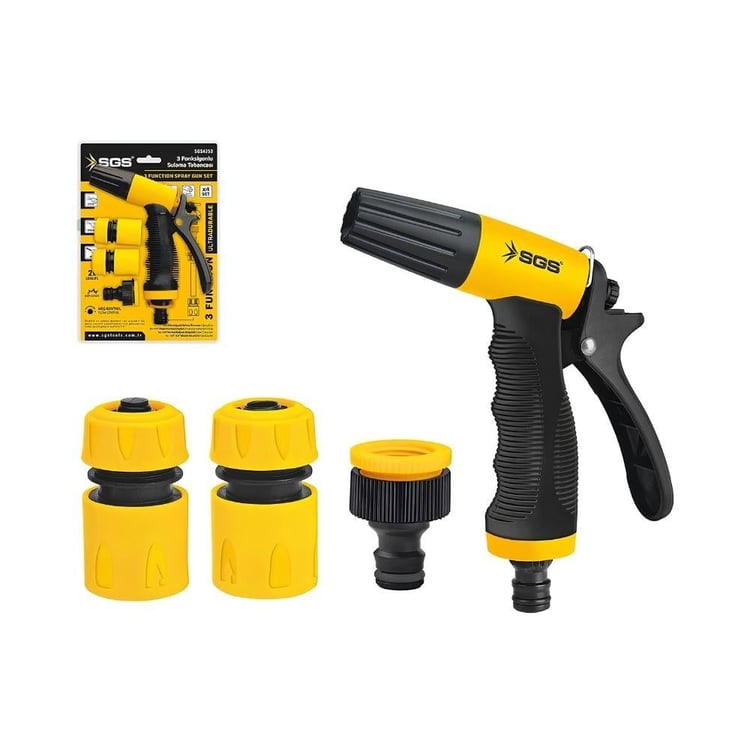 BAHÇE-SGS-SGS 3 Fonksiyonlu Sulama Tabancası (4 Parça Set)-SGS4253