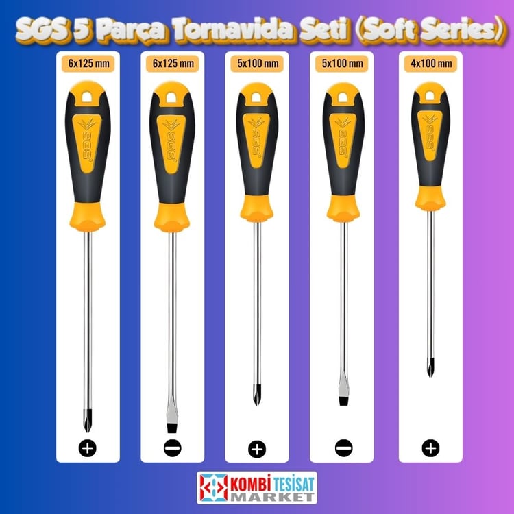 SGS1645-SGS 5 Parça Tornavida Seti (Soft Series)